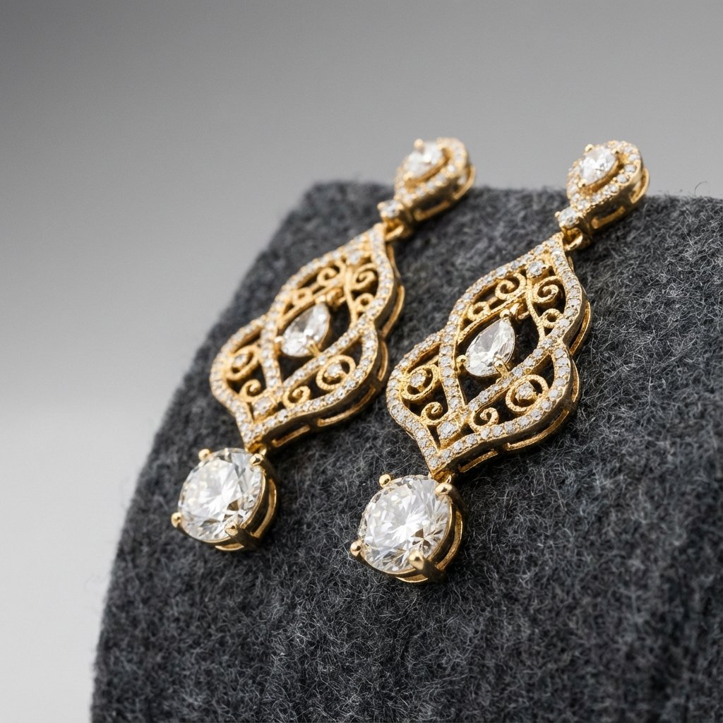 Gold Diamond Earrings